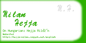 milan hejja business card